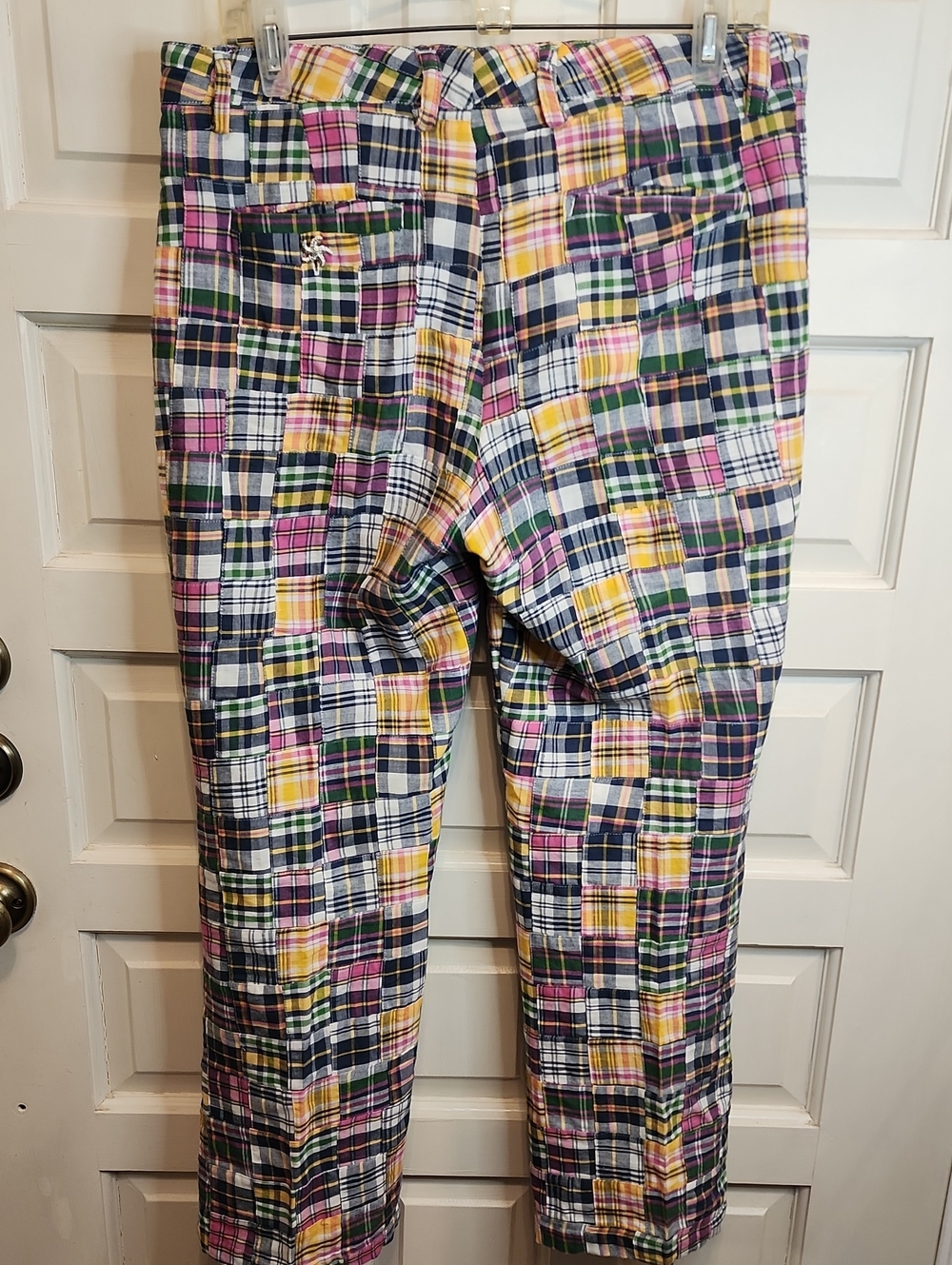 Tailor New York Madras Quilt Plaid Golf, Any Occcasion Pants, Pink, Green, Navy - Picture 9 of 12